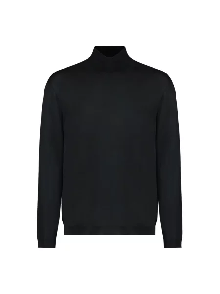 Sweter z golfem Roberto Collina wełniany czarny