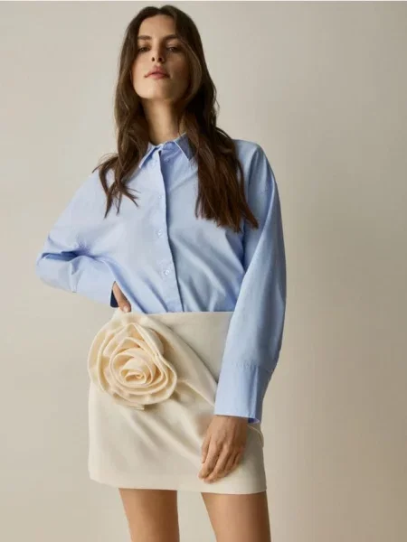 Reserved Спідниця з оздобною аплікацією кремовий 