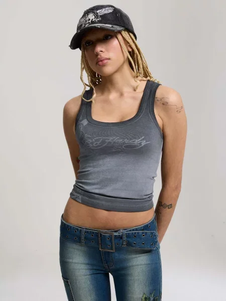 Ed Hardy Top modrosivá čierna