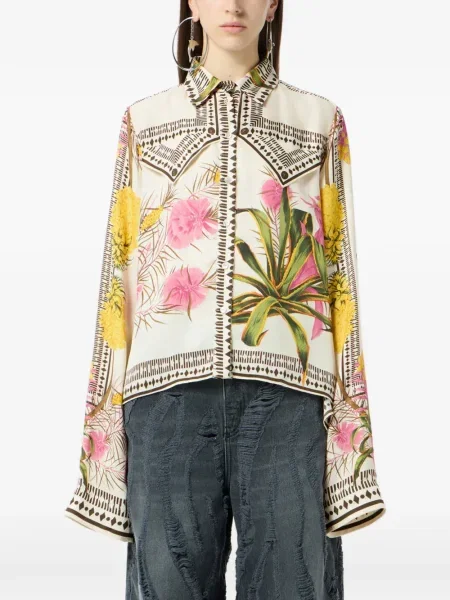 Virágos twill felső Blumarine nyomtatás