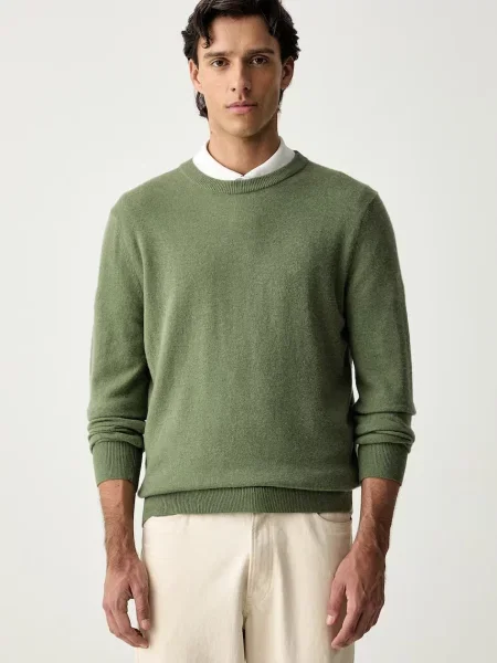 Marc O'Polo pulover pentru bărbați cu amestec de lână verde