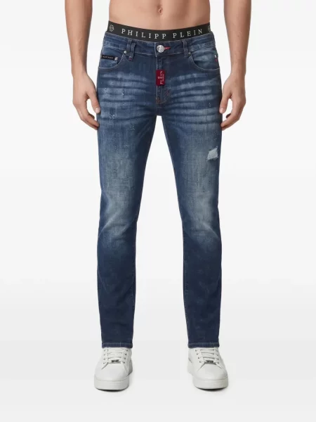 Blugi drepți Philipp Plein albastru