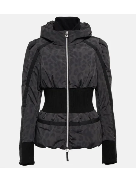 Jeździć na nartach kurtka narciarska Jet Set z nadrukiem w panterkę czarna