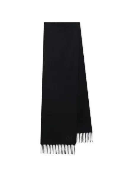 Fular Max Mara cu franjuri din cașmir negru