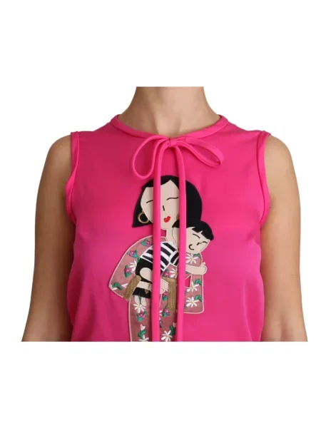 Jedwabny top Dolce And Gabbana różowy