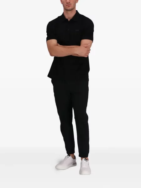 Tricou polo Boss cu broderie negru
