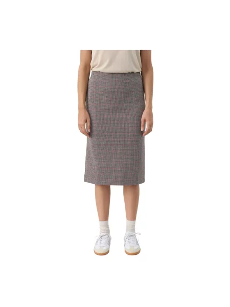 Wielobarwność spódnica midi Part Two klasyczna w kratkę czerwona