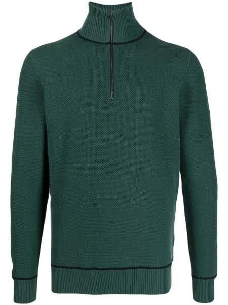 Pulover Pringle Of Scotland de jumătate de fermoar verde