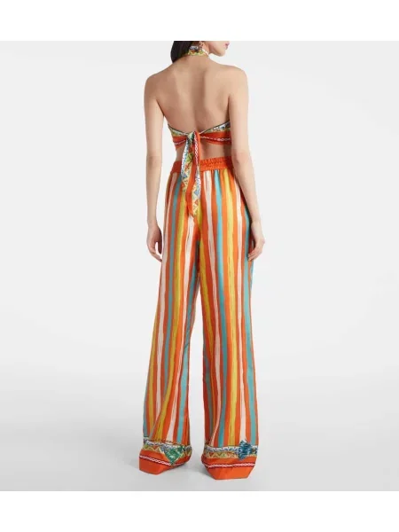 Top Dolce&gabbana de mătase cu dungi cu gât halter