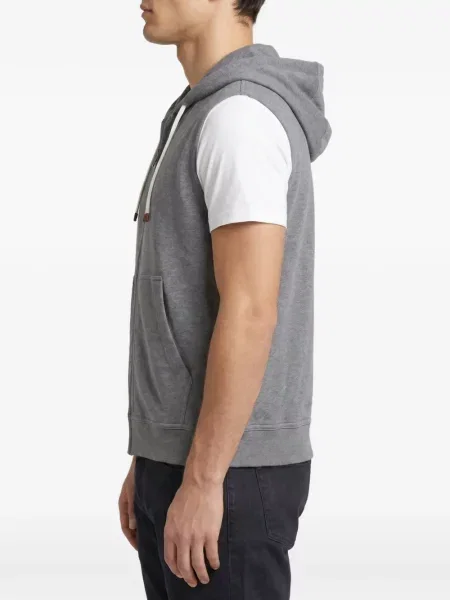 Αμάνικο hoodie Brunello Cucinelli γκρι