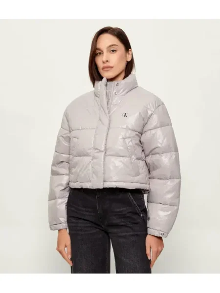 Calvin Klein Jeans Geacă | Cropped Fit gri