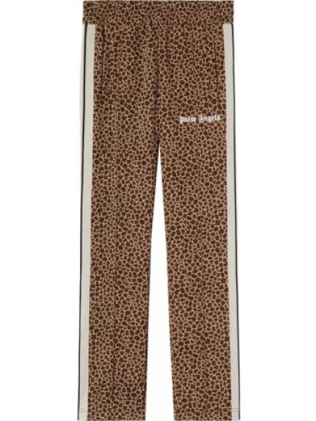 Pantaloni Palm Angels cu imagine cu model leopard din jacard