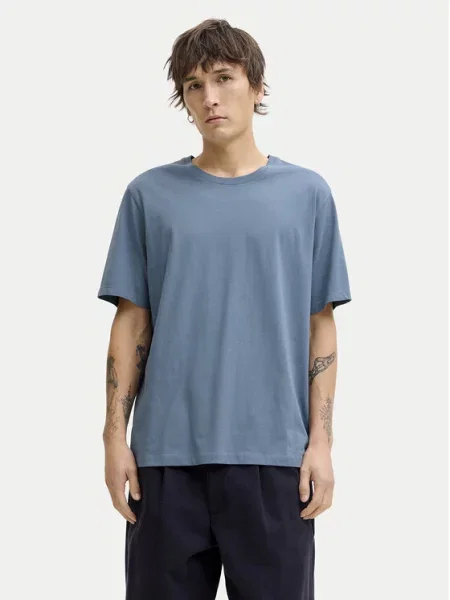 Jack & Jones Majica Oragnic Basic modra