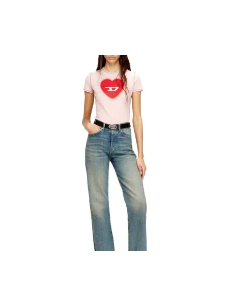 Tricou Diesel lung roz