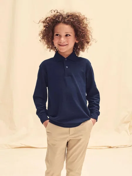 Tricou polo copii Fruit Of The Loom albastru