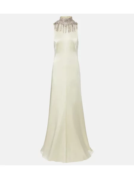 Rochie Mcqueen din satin galben