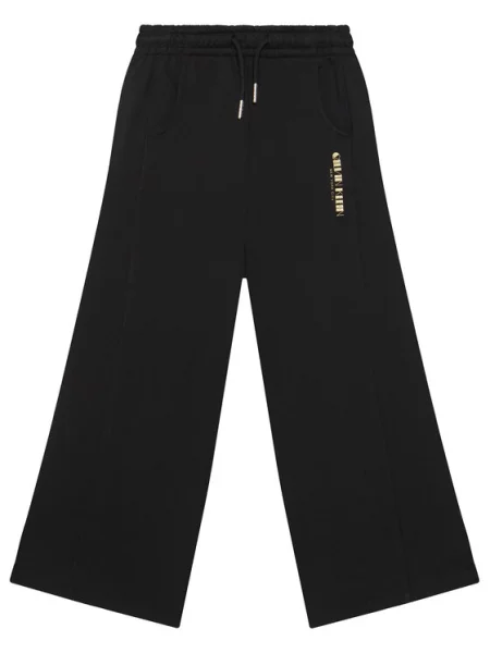 Calvin Klein Jeans Spodnie dresowe Glitter Aw Wide Leg czarny