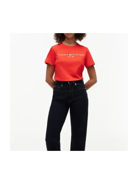 Tricou Tommy Hilfiger cu autograf roșu