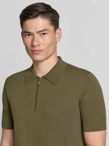 Koszulka polo o kroju regular fit z krótkim zamkiem błyskawicznym model ORBIT' Tiger Of Sweden