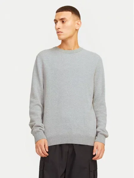 JACK & JONES Pulover JJEGlobe' siva