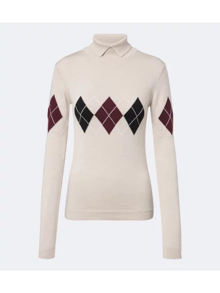 Pulover Mugler de lână cu model argyle