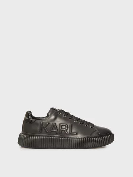 Кожаные повседневные кроссовки Karl Lagerfeld черные