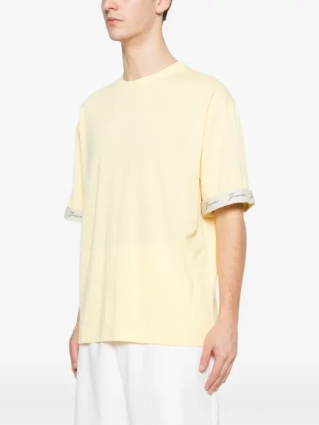 Tricou Jacquemus cu decolteu rotund galben