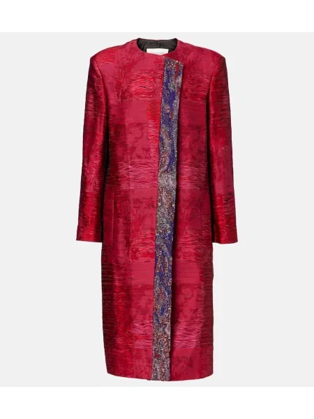 Płaszcz Dries Van Noten żakardowy różowy