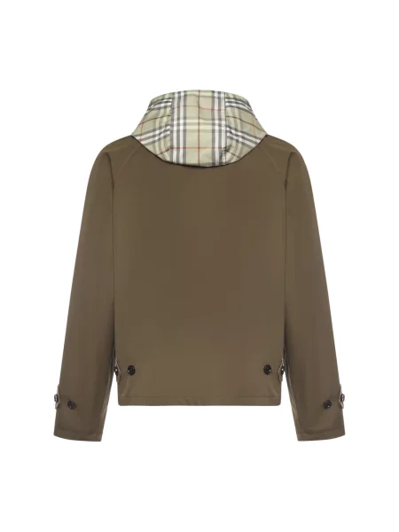 Lniana lekka kurtka Burberry zielona