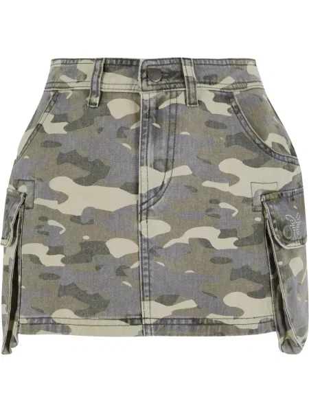 Felicious Fustă ecru kaki / verde închis gri