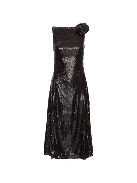 Rochie midi Rotate Birger Christensen cu paiete evazată maro