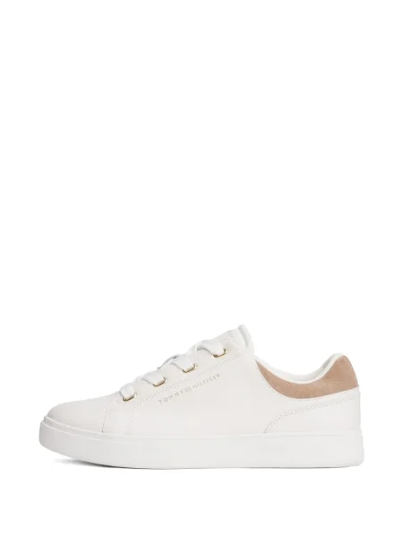 Fűzős bőr sneaker Tommy Hilfiger fehér