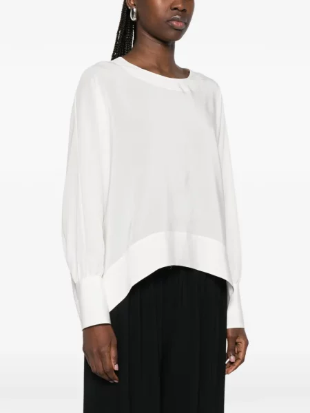 Top Ermanno Scervino de mătase alb