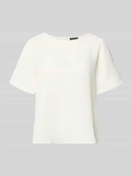 Bluzka w kroju regular fit z wszytym zamkiem błyskawicznym S.oliver Black Label biała