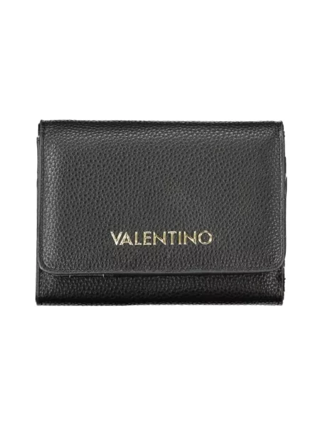Lniany portfel Valentino czarny