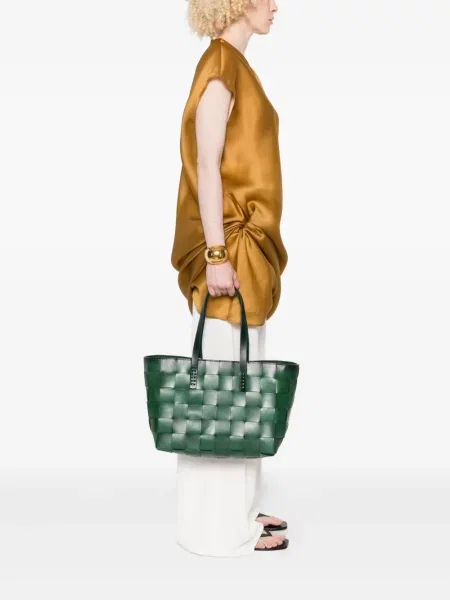 Geantă shopper Dragon Diffusion din piele verde