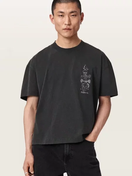 AllSaints Tricou Ignis | Relaxed fit negru