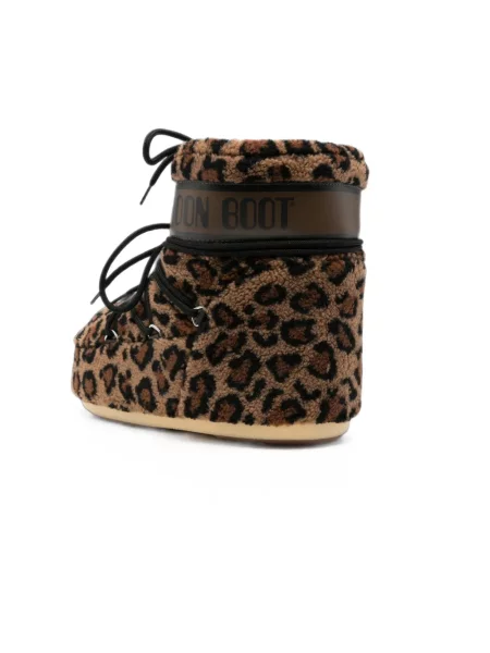 Botine Moon Boot din fleece cu imagine cu model leopard maro