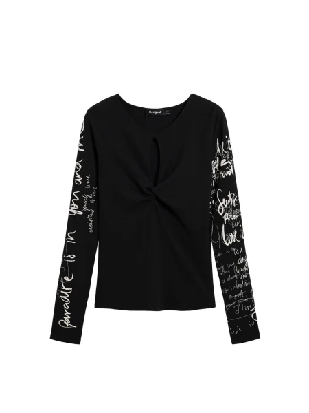 Desigual Tricou negru alb