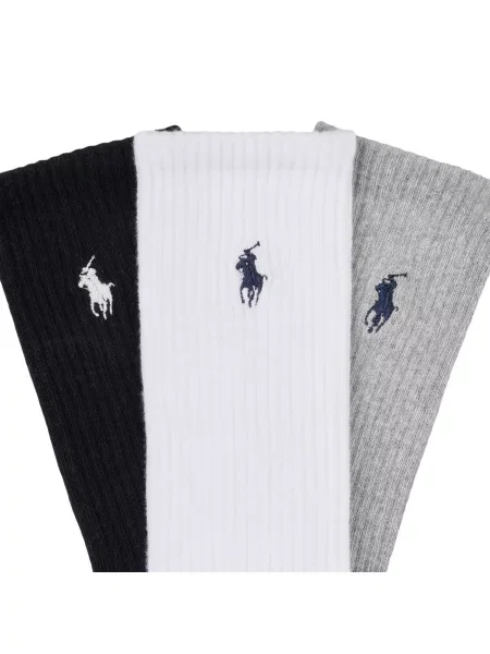 Polo Ralph Lauren Čarape siva / crna bijela