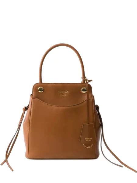 Geantă shopper Prada din piele maro