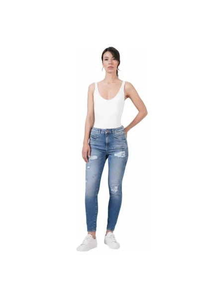 Skinny jeansy skinny Mod'8 niebieskie