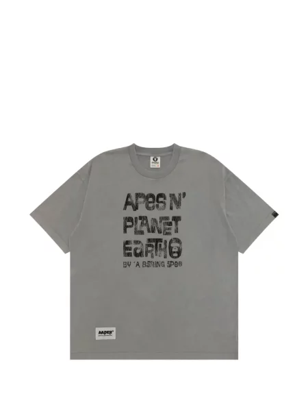 Tricou grafic Aape By A Bathing Ape cu imagine gri