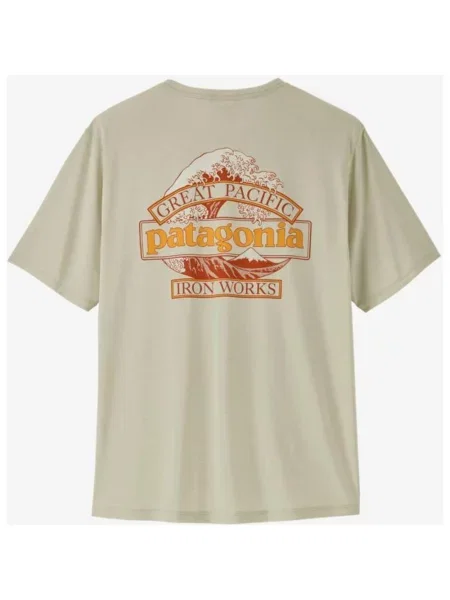 Koszulka z krótkim rękawem Patagonia Cap Cool Daily Great Wave S beżowy