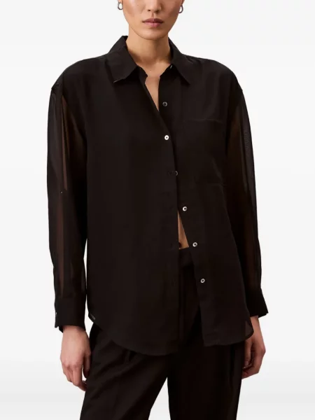 Cămașă Calvin Klein transparente negru