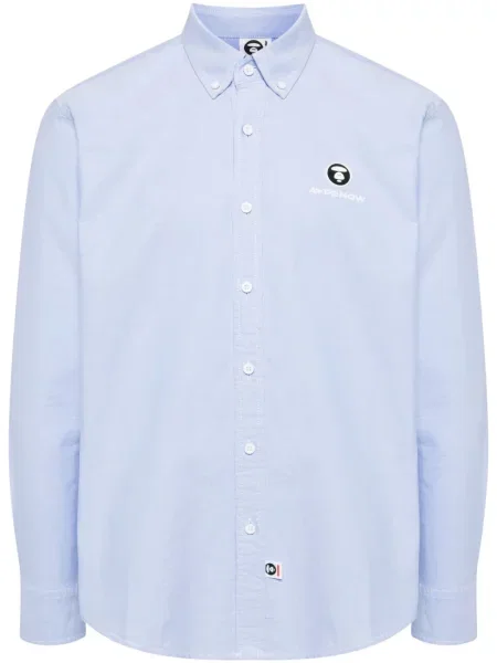 Cămașă Aape By A Bathing Ape cu mâneci lungi lungă albastru