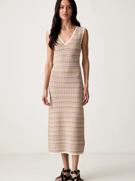 Morgan rochie bodycon cu vâscoză RMALIX bej