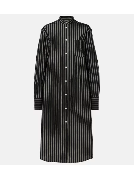 Rochie tip cămașă Toteme cu dungi negru