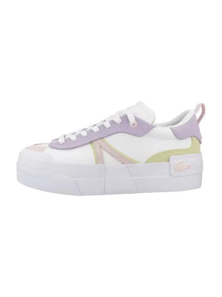 Sneakersy Lacoste skórzane na platformie białe