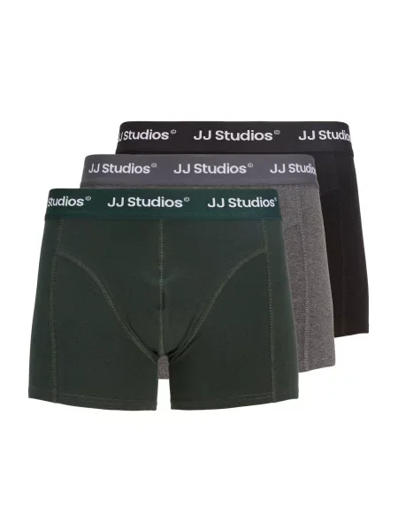 JACK & JONES Boxeri JACSOHO gri amestecat / verde pin / negru alb